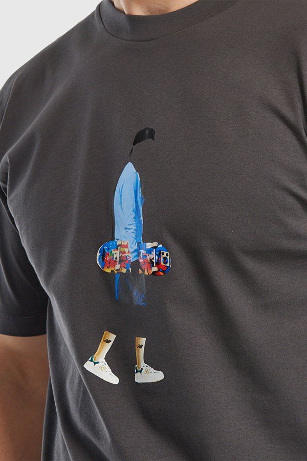 New Balance Bisiklet Yaka T-shirt ANTRASIT