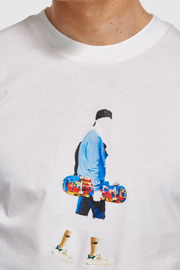 New Balance  Bisiklet Yaka Erkek T-shirt Beyaz