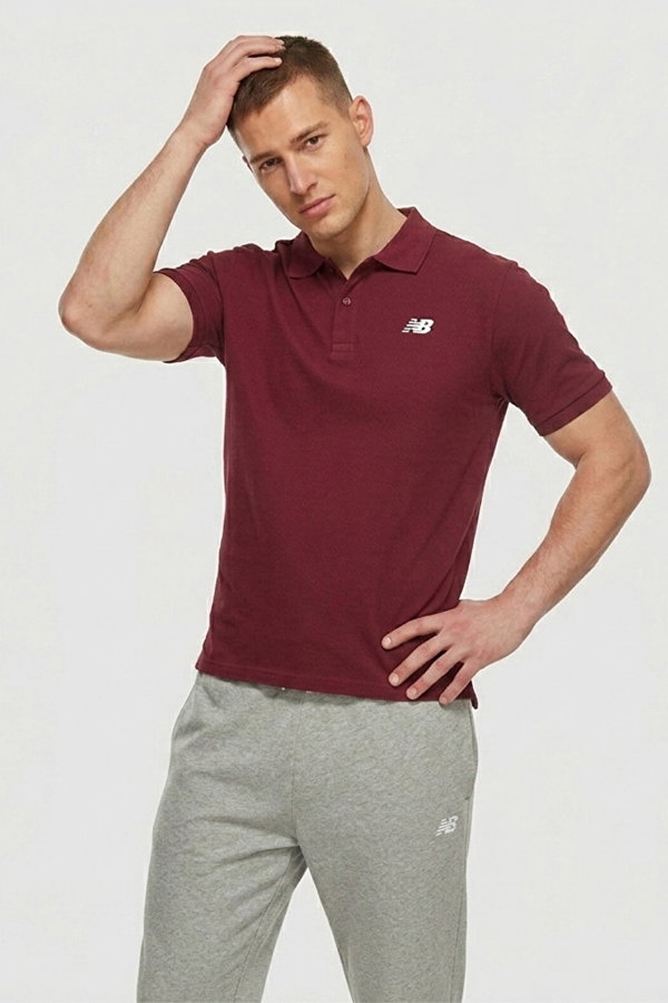 New Balance Erkek Polo Yaka T-shirt BORDO