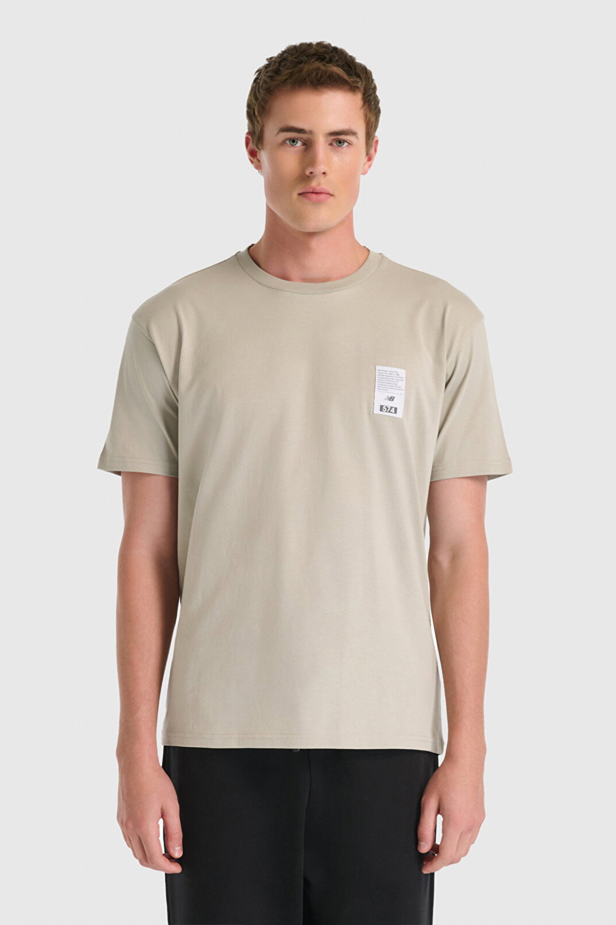 New Balance Erkek Bisiklet Yaka T-shirt GRI