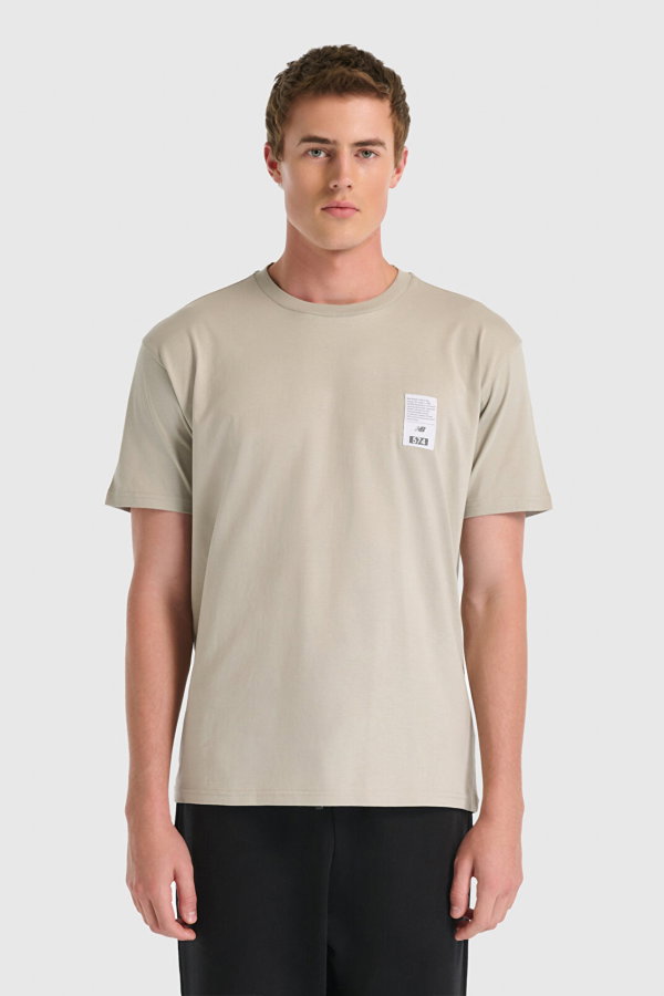 New Balance Erkek Bisiklet Yaka T-shirt GRI