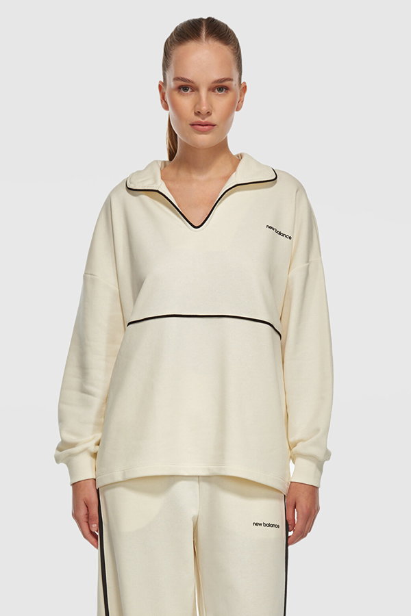New Balance  Kadın Sweatshirt KREM