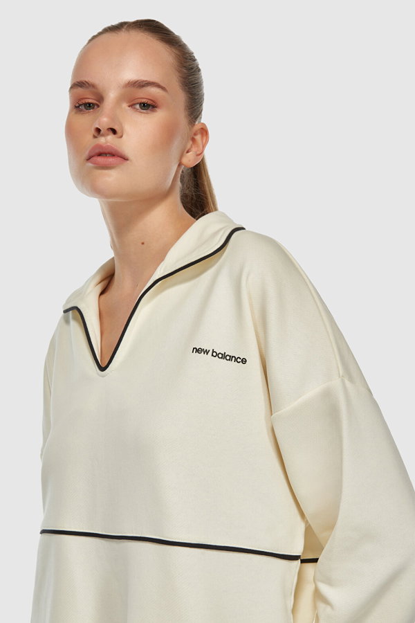 New Balance  Kadın Sweatshirt KREM