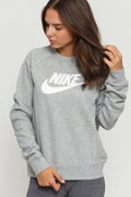 Nike Sportswear Essential Crew Fleece Kadın Sweatshirt GRI