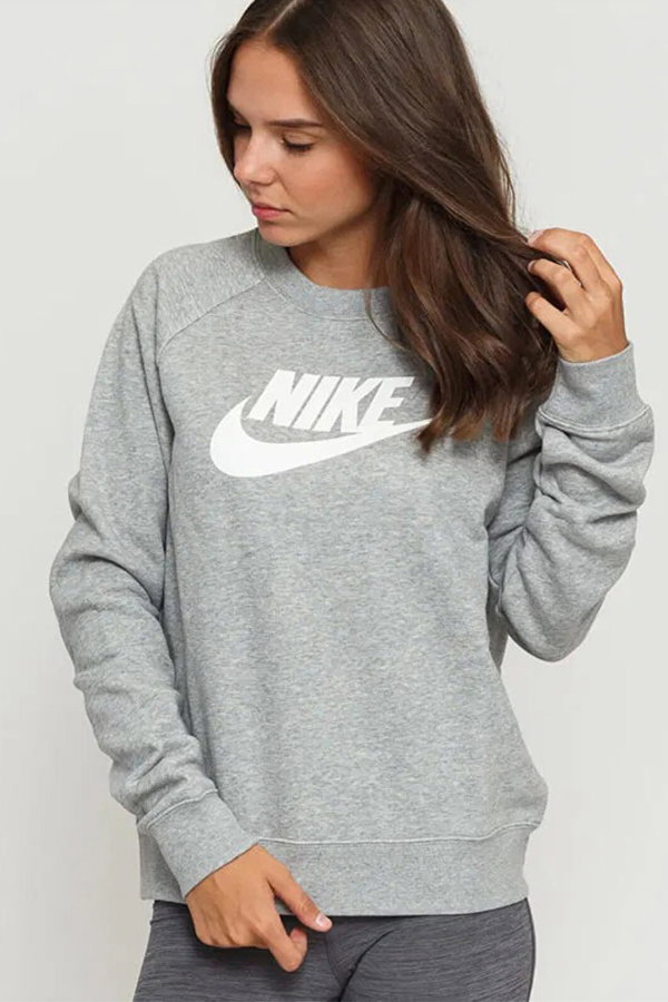Nike Sportswear Essential Crew Fleece Kadın Sweatshirt GRI