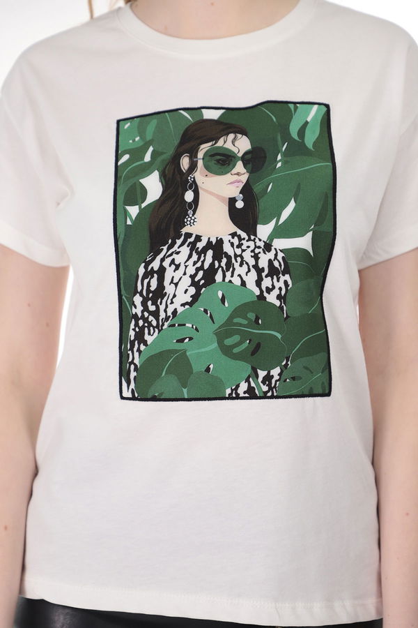 Ön Baskılı T-shirt Beyaz Ön Baskılı T-shirt Beyaz