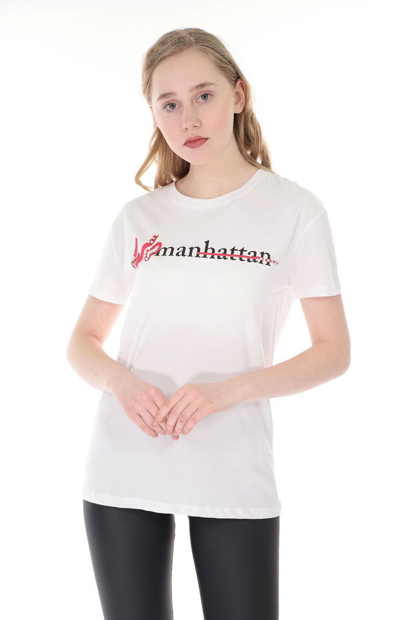 Ön Baskılı T-shirt Beyaz Ön Baskılı T-shirt Beyaz