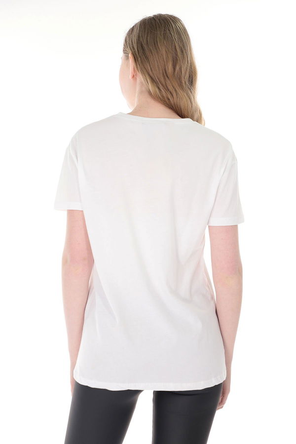 Ön Baskılı T-shirt Beyaz Ön Baskılı T-shirt Beyaz
