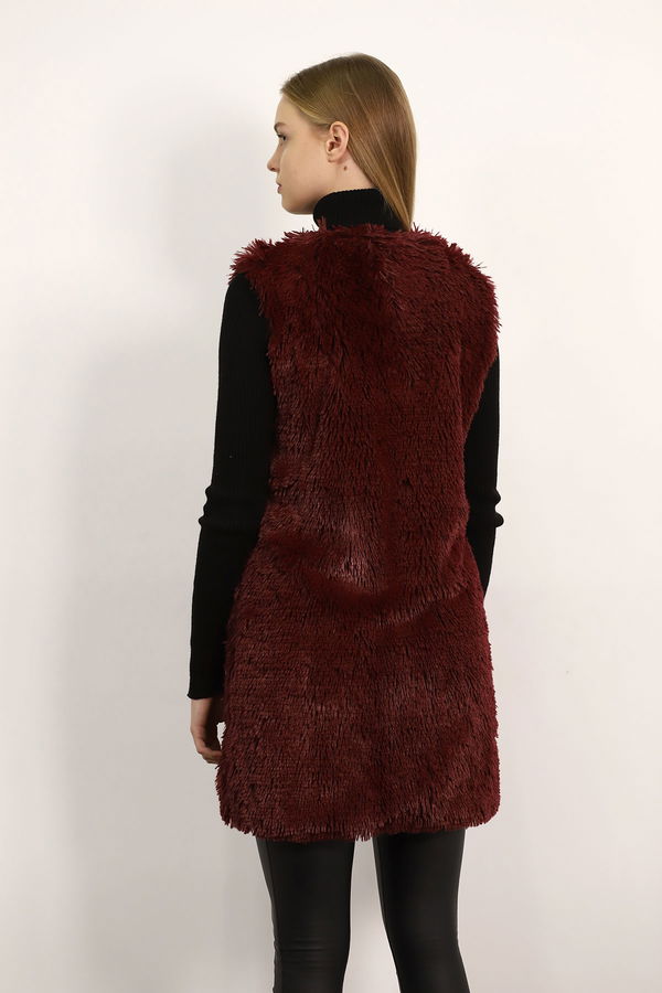 Bağcıklı Peluş Yelek BORDO Bağcıklı Peluş Yelek BORDO