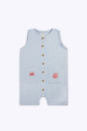 Organik Pamuk Müslin Tulum MAVI