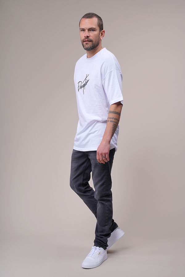 Deceptıon Baskılı Oversize T-shirt Beyaz Deceptıon Baskılı Oversize T-shirt Beyaz