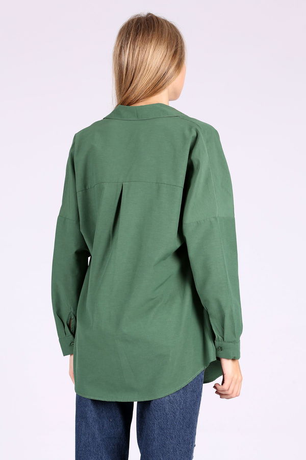 Oversize Uzun Gömlek YEŞİL Oversize Uzun Gömlek YEŞİL