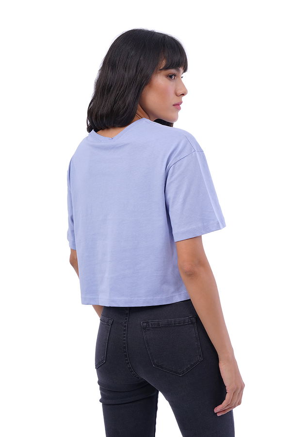 Papatya Baskılı Yan Bağcıklı Mini T-shirt LILA Papatya Baskılı Yan Bağcıklı Mini T-shirt LILA