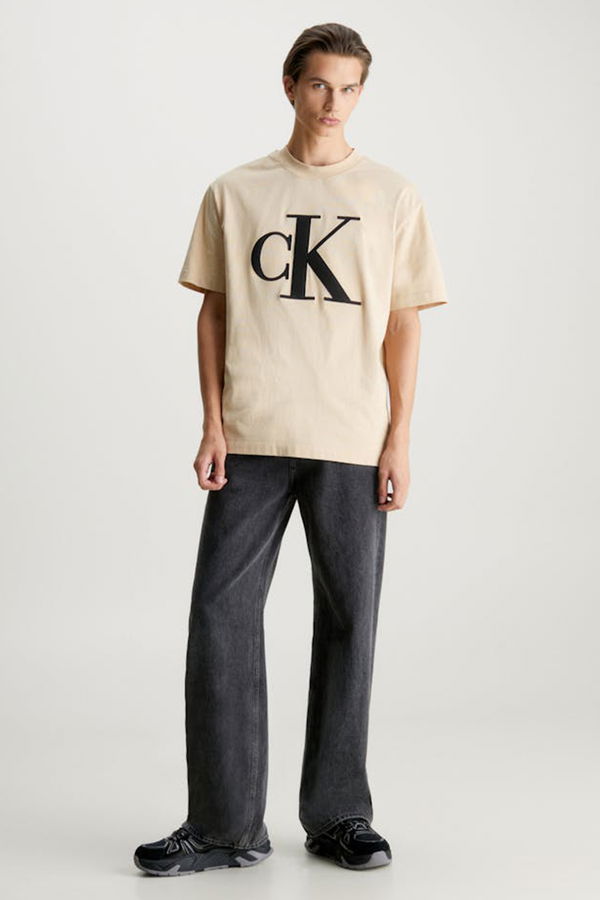 Calvin Klein Erkek T-shirt BEJ