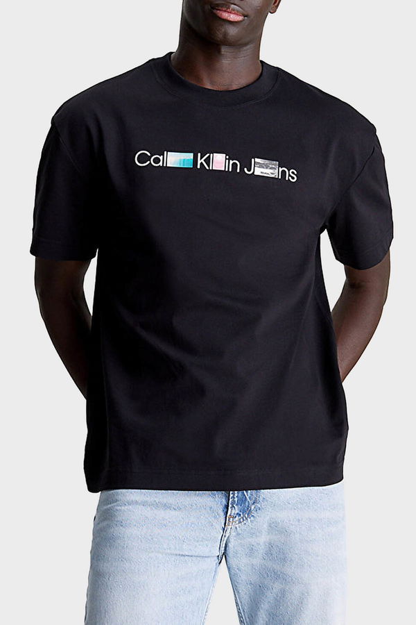 Calvin Klein Baskılı Erkek T-shirt SİYAH