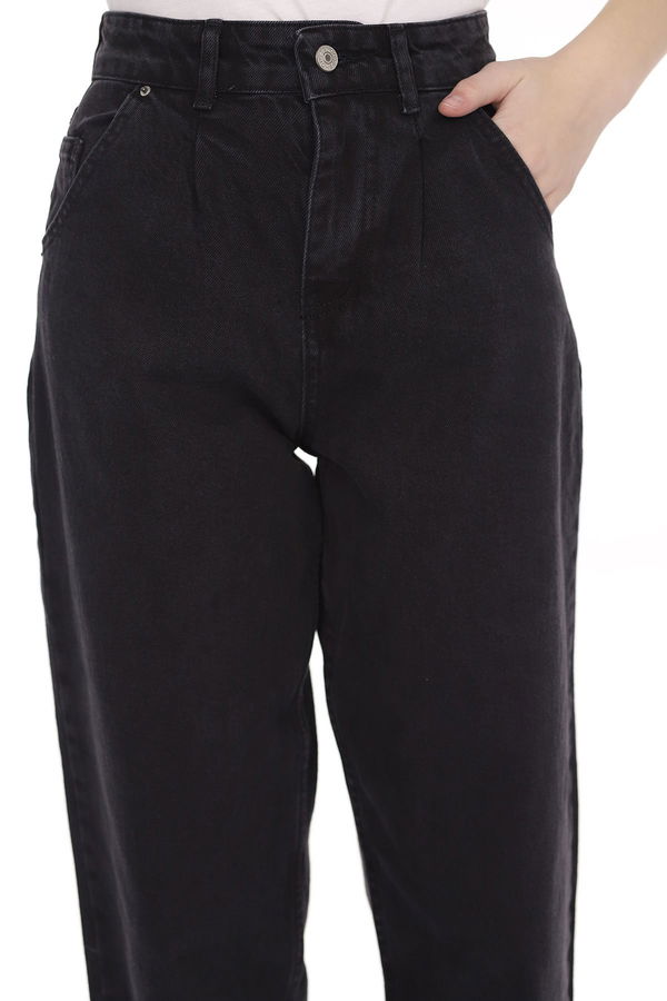 Pileli Mom Jeans Pantolon FUME Pileli Mom Jeans Pantolon FUME