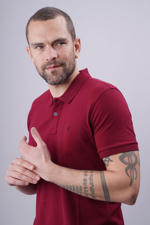 Polo Yaka Erkek T-shirt BORDO Polo Yaka Erkek T-shirt BORDO