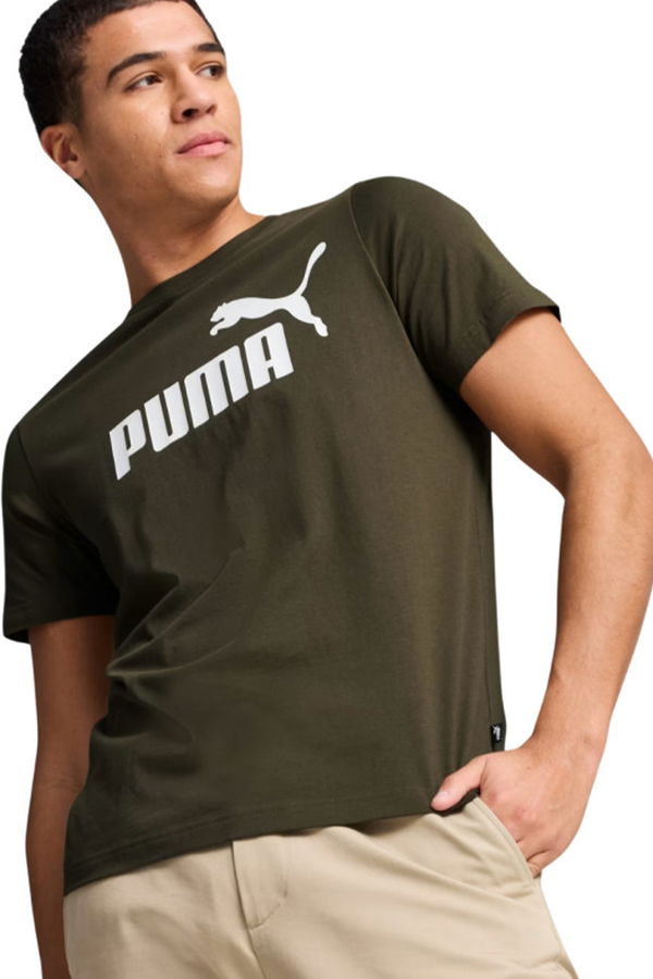 Puma Logo Baskılı Erkek T-shirt Haki