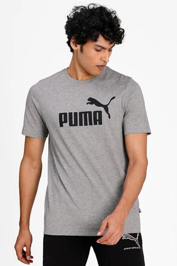 Puma Ess Logo Erkek T-shirt GRİ