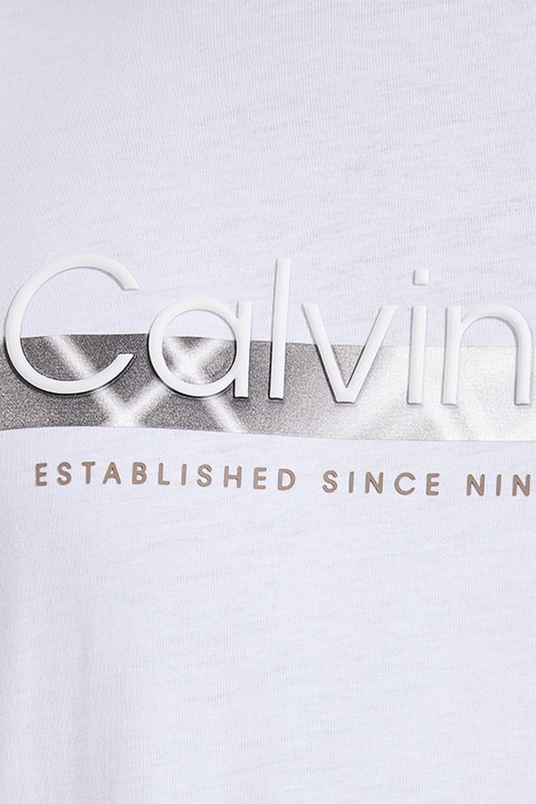 Calvin Klein Baskılı Erkek T-shirt BEYAZ