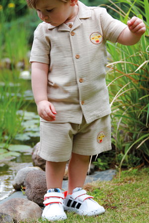 Safari Konsept Organik Pamuk Müslin Gömlek ve Şort Takım BEJ