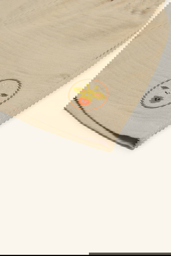 Safari Konsept Organik Pamuk Müslin Gömlek ve Şort Takım BEJ