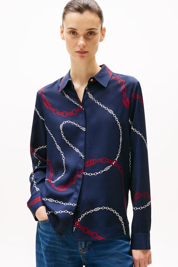 Tommy Hilfiger Kadın Gömlek LACIVERT