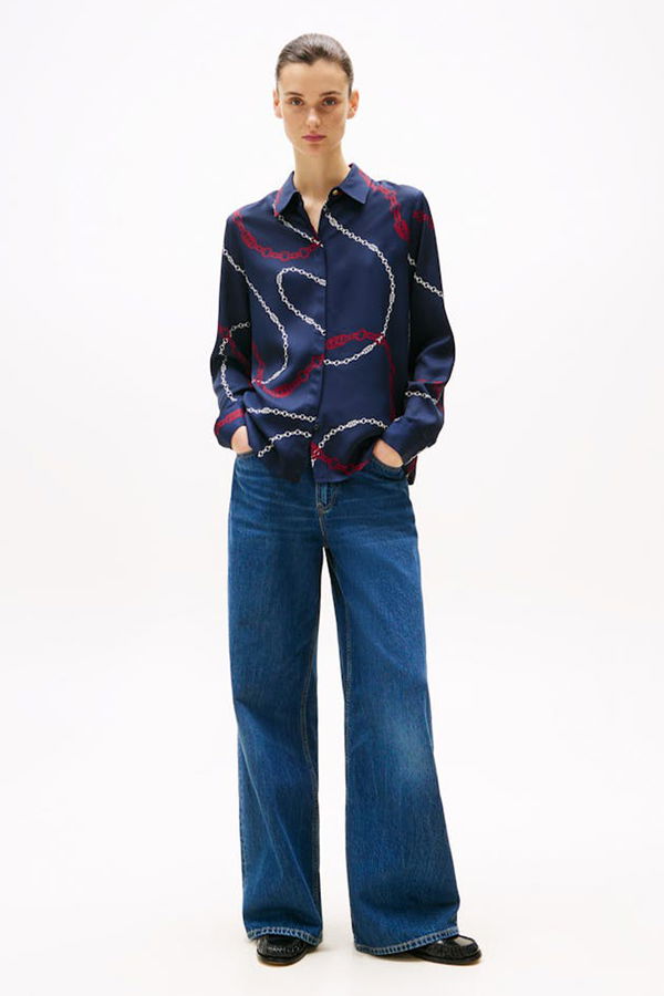 Tommy Hilfiger Kadın Gömlek LACIVERT