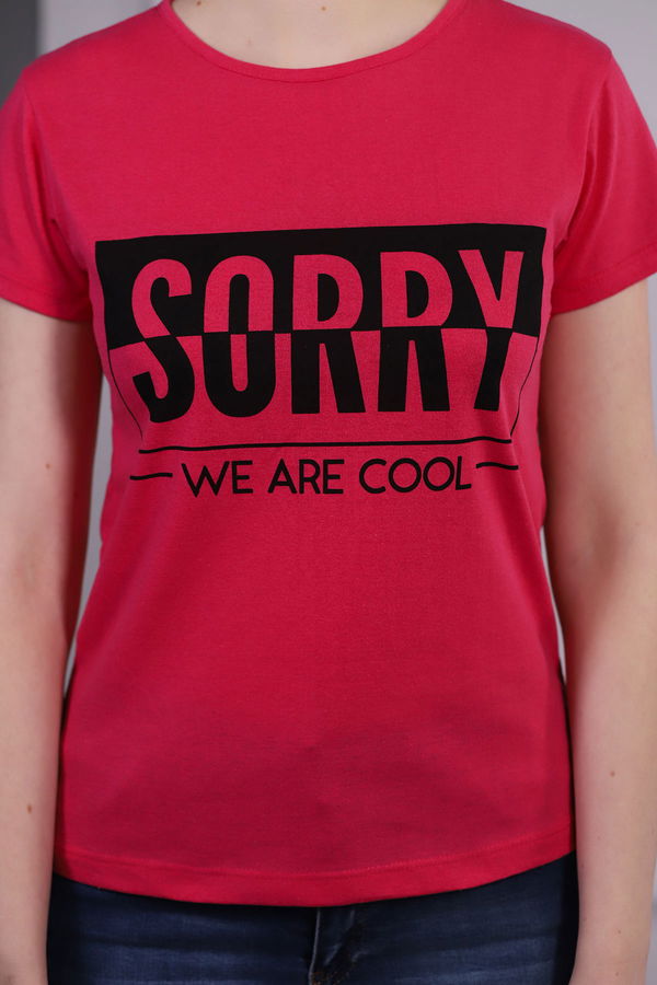 Sorry Baskılı T-shirt PEMBE Sorry Baskılı T-shirt PEMBE