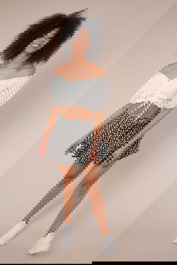 Desenli Şort Etek SIYAH Desenli Şort Etek SIYAH