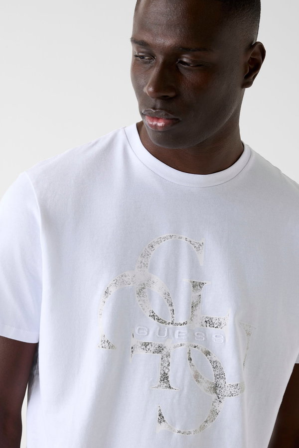 Guess Erkek Bisiklet Yaka T-shirt Beyaz