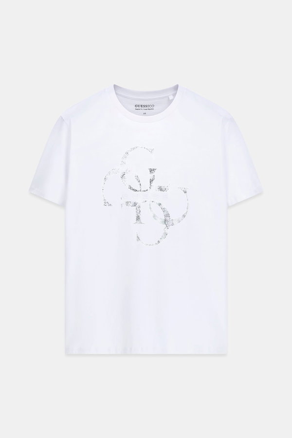 Guess Erkek Bisiklet Yaka T-shirt Beyaz