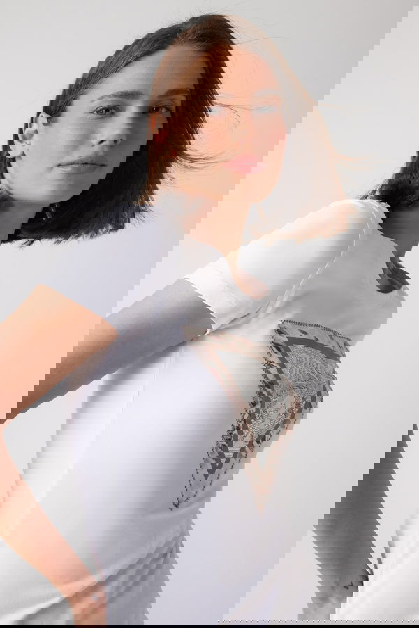 Guess Baskılı Kadn T-shirt Beyaz