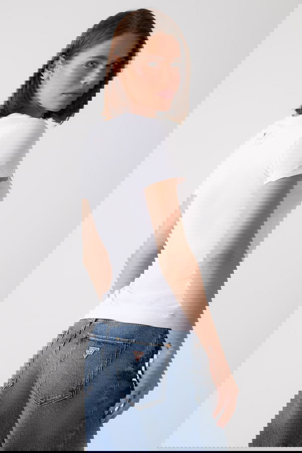 Guess Baskılı Kadn T-shirt Beyaz