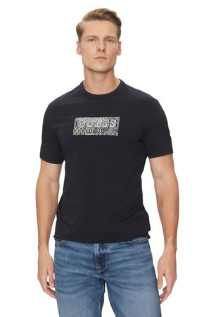 Guess Baskılı Erkek T-shirt Lacivert