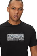 Guess Baskılı Erkek T-shirt Siyah