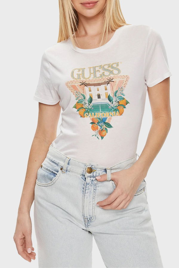 Guess Kadın T-shirt BEYAZ