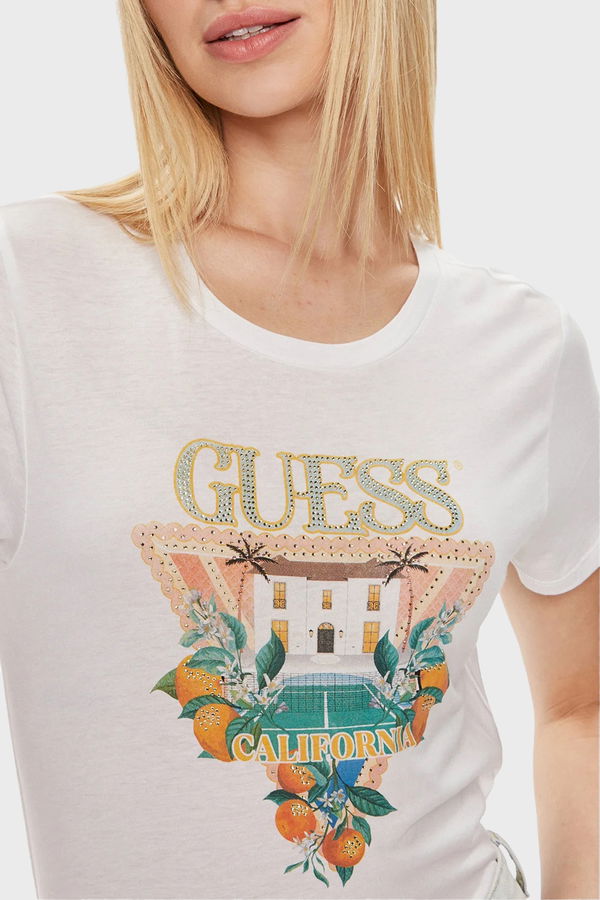 Guess Kadın T-shirt BEYAZ