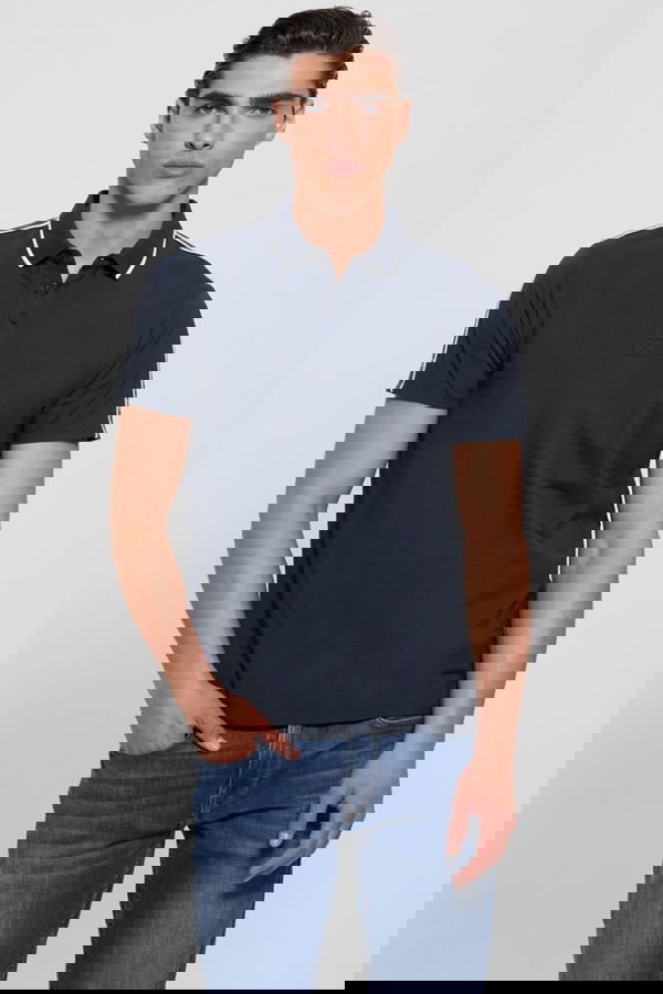 Guess Polo Yaka Erkek T-shirt Mavi