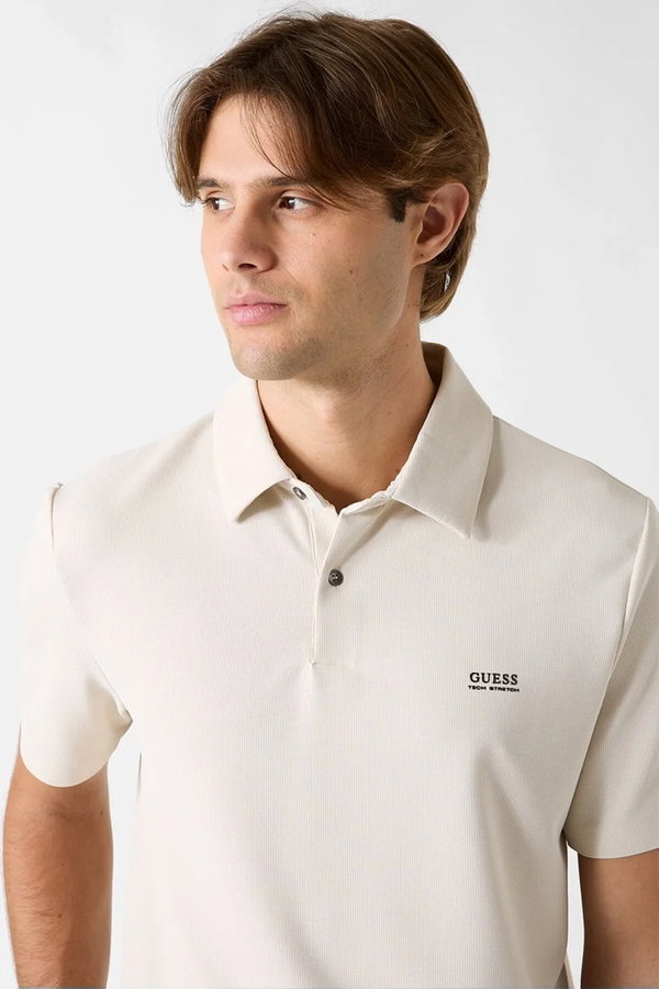 Guess Polo Yaka Erkek T-shirt Krem