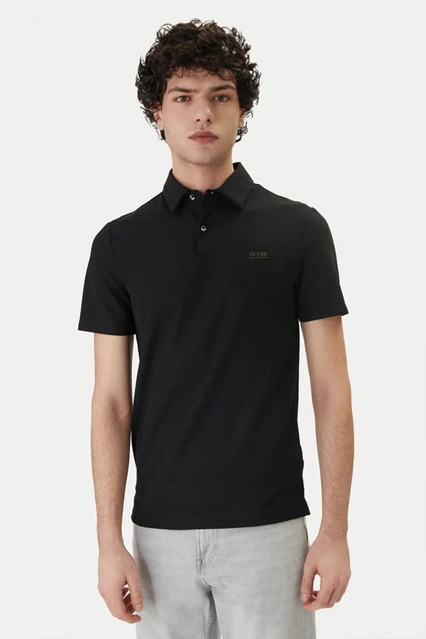 Guess Polo Yakak Erkek T-shirt SIYAH