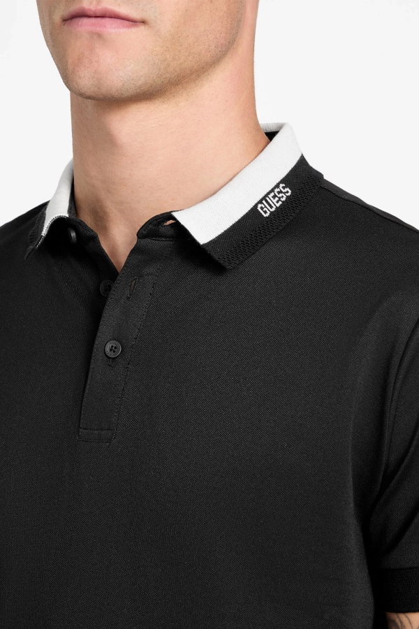 Guess Polo Yaka Erkek T-shirt SIYAH