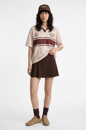 Koton Standart Bel Pileli Şortlu Mini Etek KAHVERENGİ