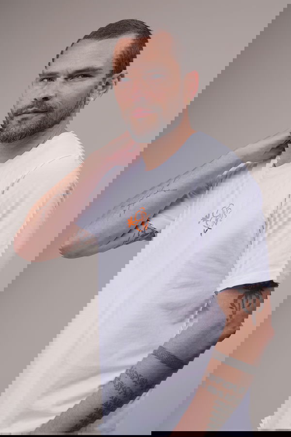 Star Baskılı T-shirt Beyaz Star Baskılı T-shirt Beyaz