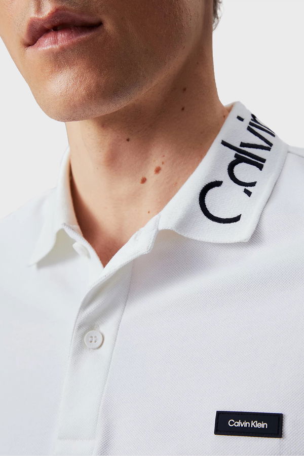 Calvin Klein Polo Yaka Erkek T-shirt BEYAZ