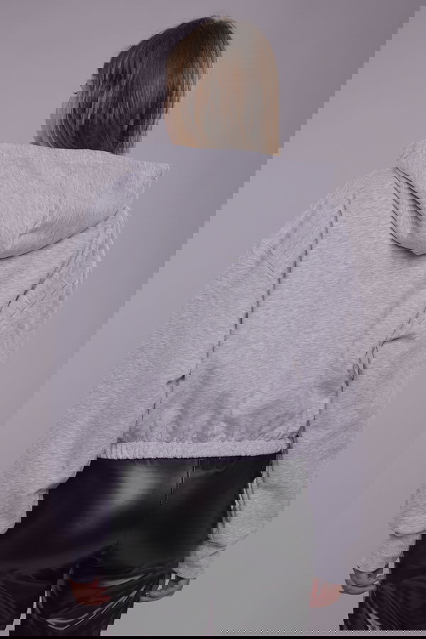 Gabria Ön Baskılı Kapüşonlu Sweat GRI MELANJ Gabria Ön Baskılı Kapüşonlu Sweat GRI MELANJ