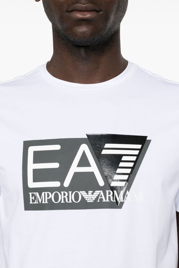 EA7 Baskılı Erkek T-shirt BEYAZ