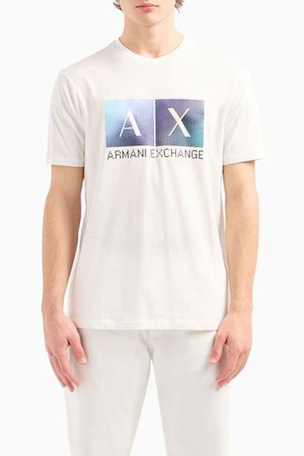 Armani Baskılı Erkek T-shirt BEYAZ