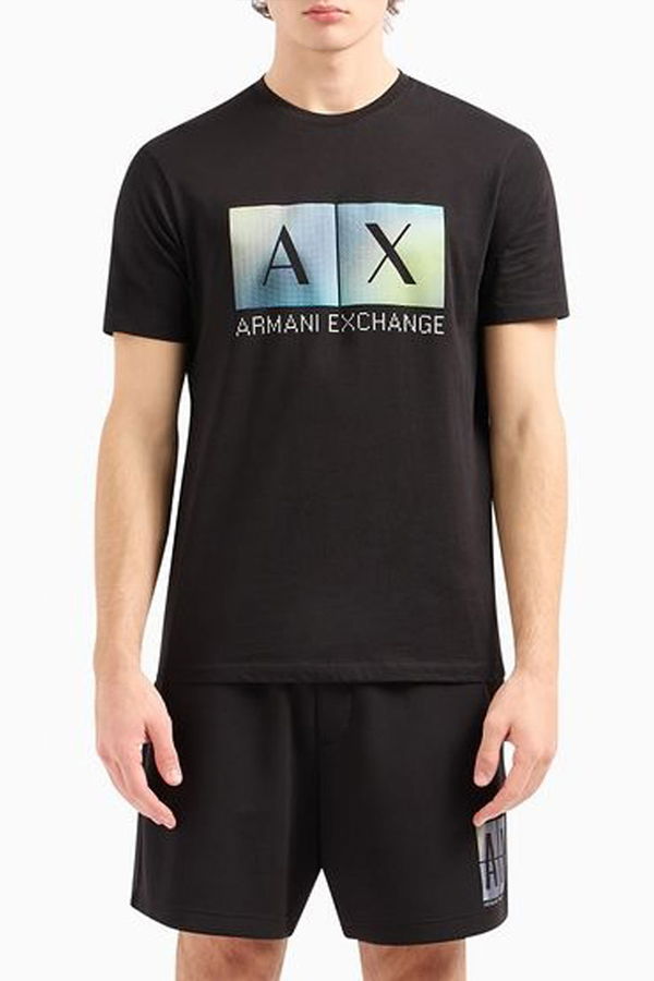 Armani Baskılı Erkek T-shirt SİYAH