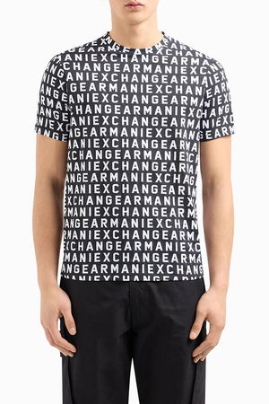 Armani Baskılı Erkek T-shirt SİYAH Armani Baskılı Erkek T-shirt SİYAH